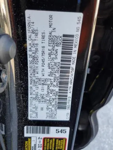 2014 TOYOTA TACOMA DOUBLE CAB  