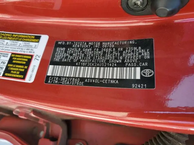 2010 TOYOTA CAMRY BASE  