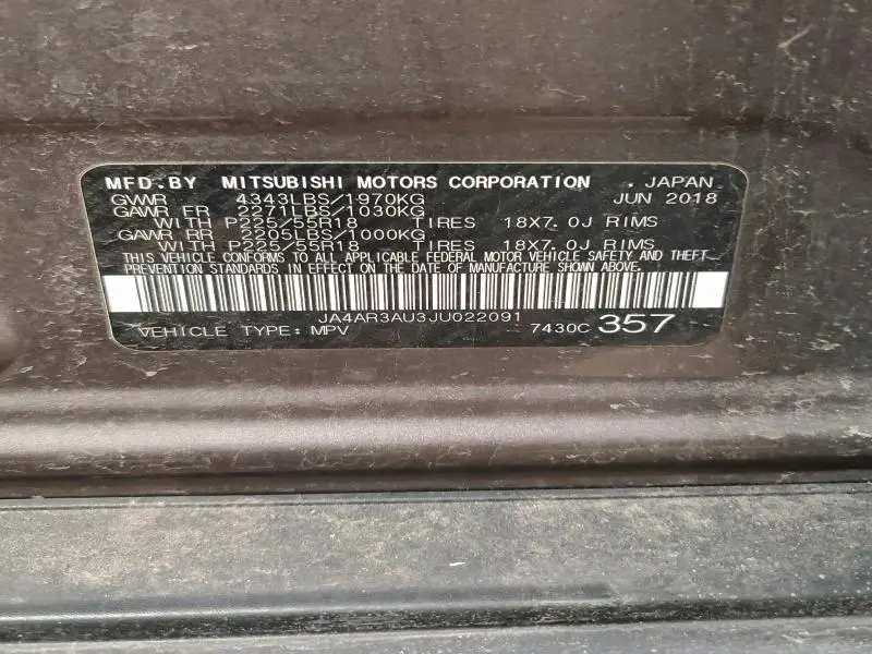 2018 MITSUBISHI OUTLANDER SPORT ES  