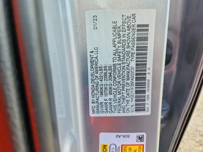 2023 HONDA ACCORD EX  