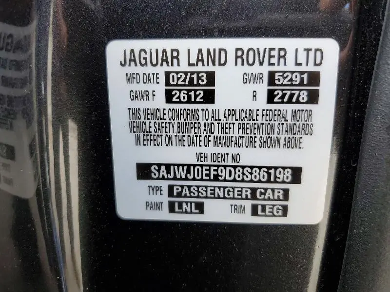 2013 JAGUAR XF   