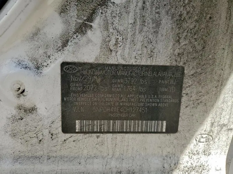 2012 HYUNDAI ELANTRA GLS  