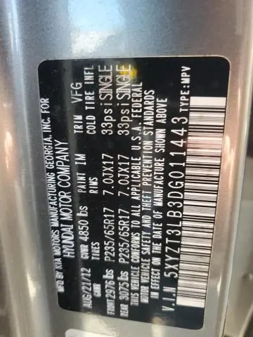 2013 HYUNDAI SANTA FE SPORT   