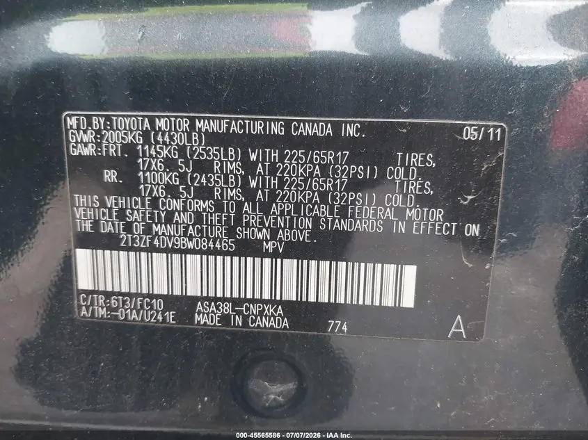 2011 TOYOTA RAV4  