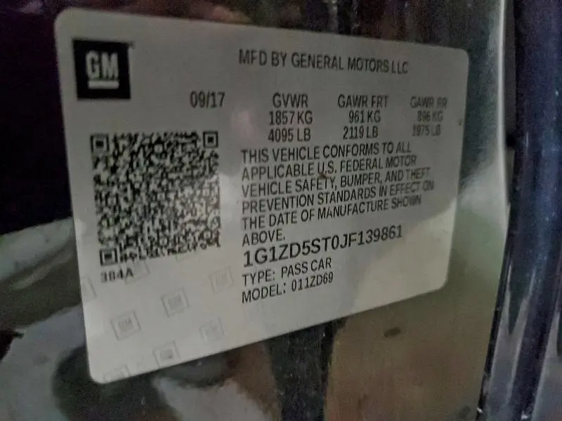 2018 CHEVROLET MALIBU LT  