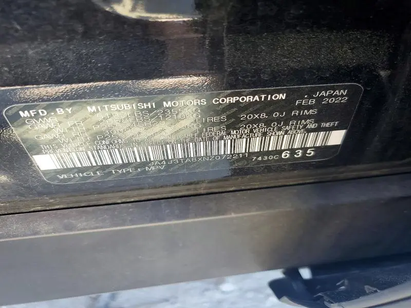 2022 MITSUBISHI OUTLANDER ES  