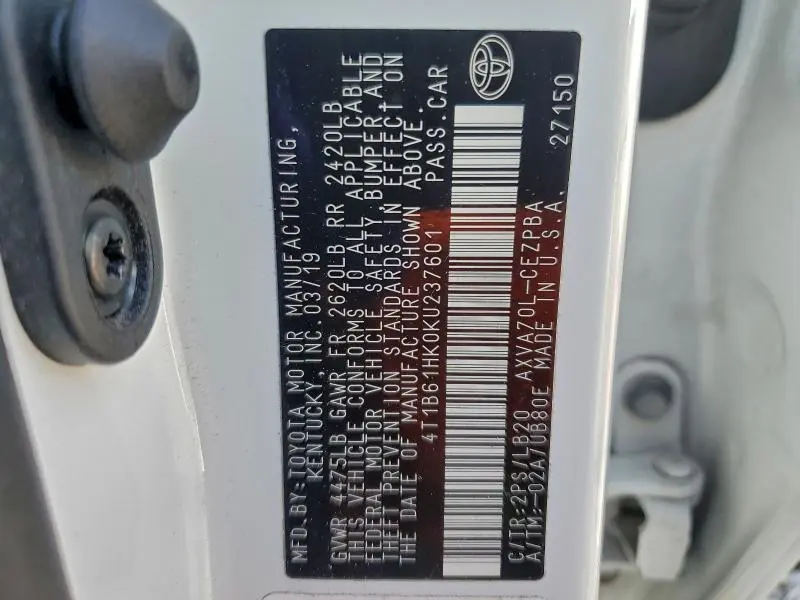 2019 TOYOTA CAMRY XSE  