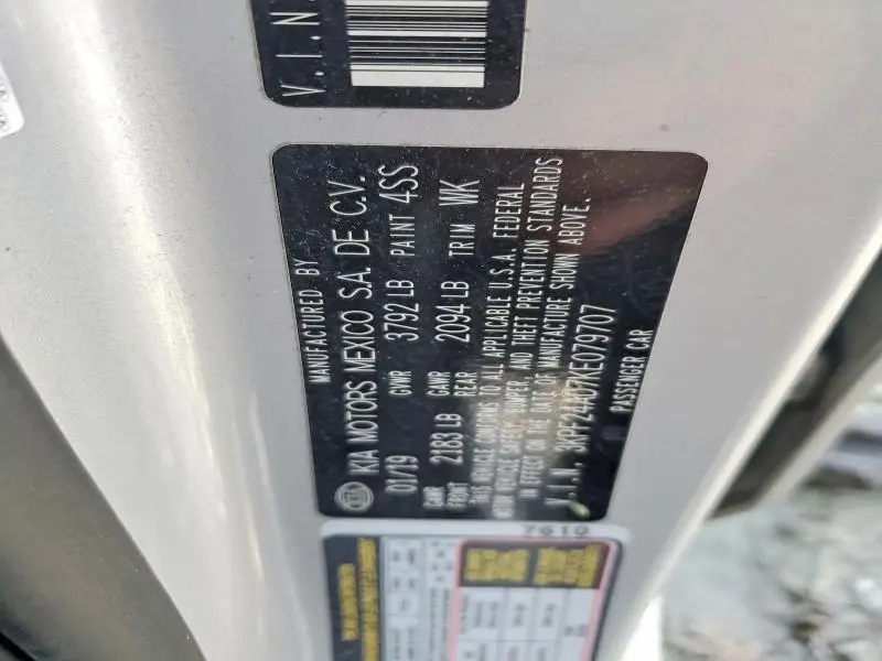 2019 KIA FORTE LXS  