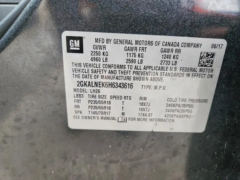 2017 GMC TERRAIN SLE  