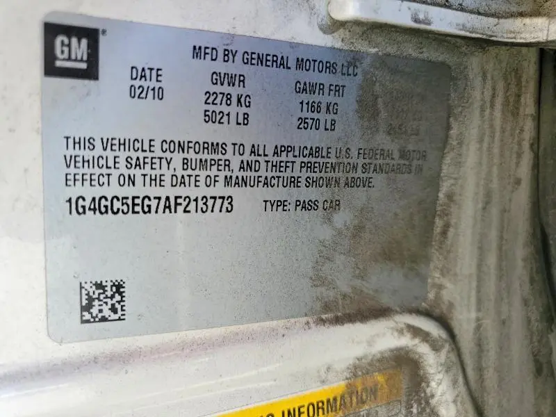 2010 BUICK LACROSSE CXL  