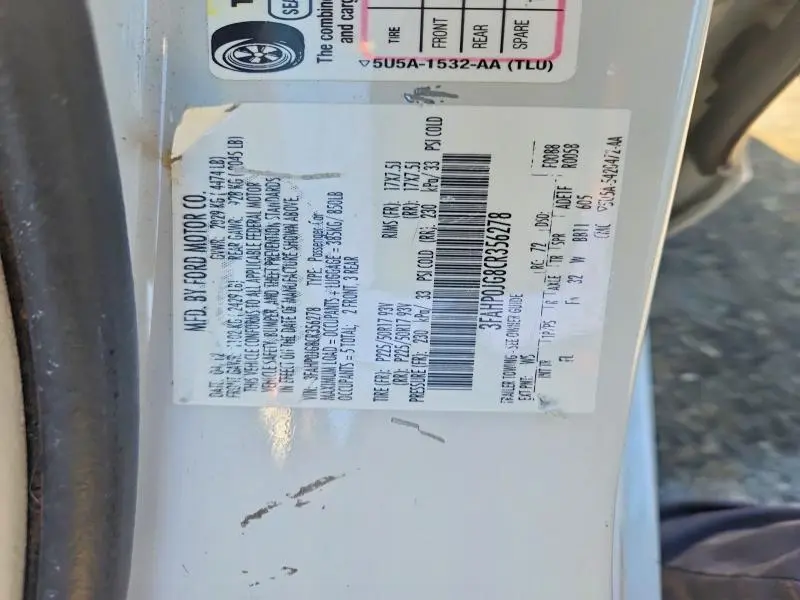 2012 FORD FUSION SEL  