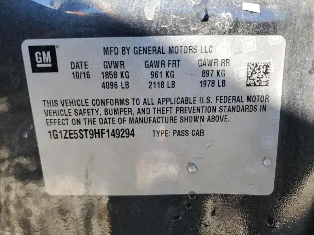 2017 CHEVROLET MALIBU LT  