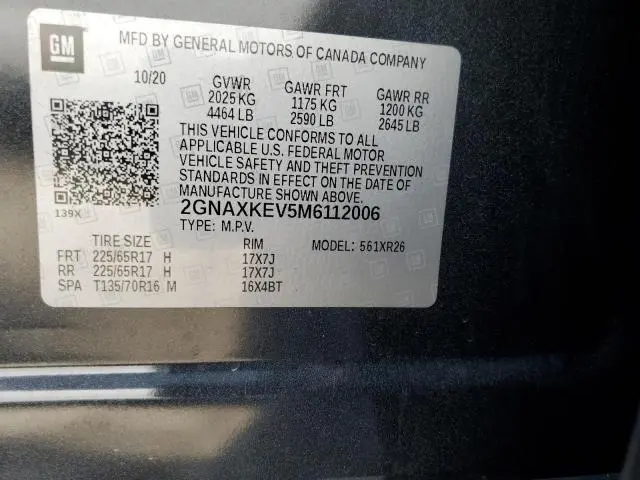 2021 CHEVROLET EQUINOX LT  