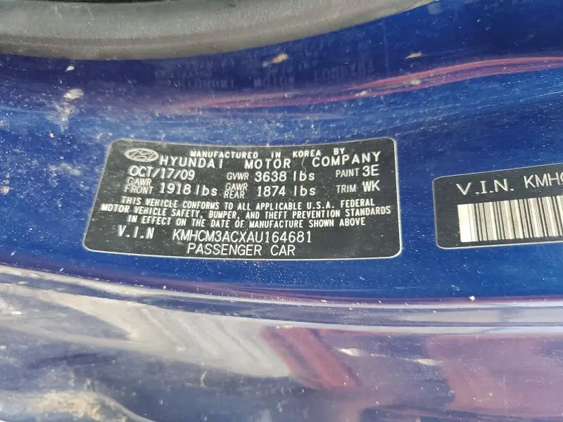 2010 HYUNDAI ACCENT GS  