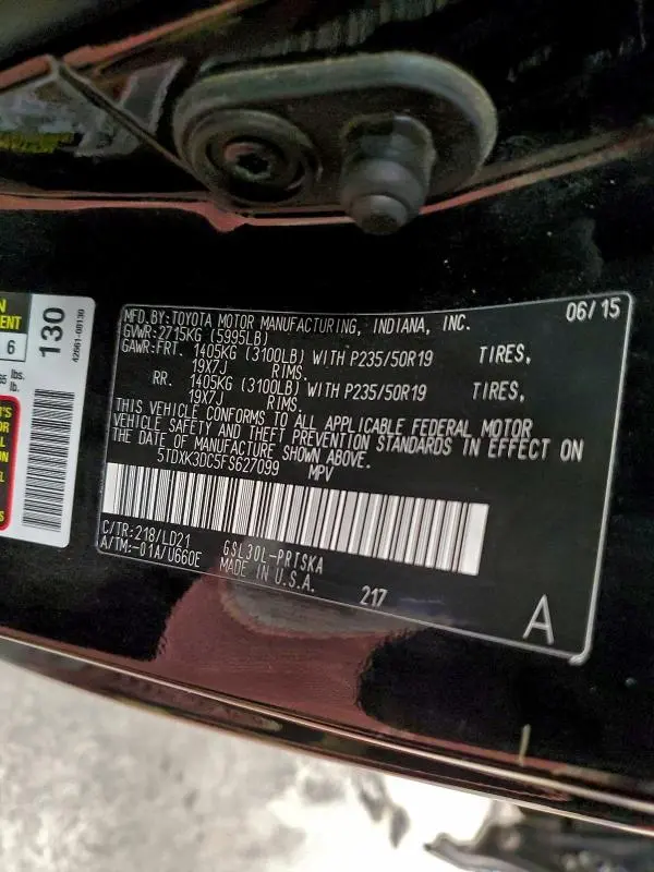 2015 TOYOTA SIENNA SPORT  