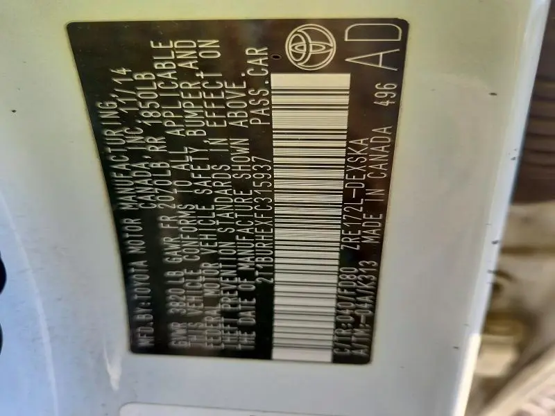 2015 TOYOTA COROLLA S PLUS  