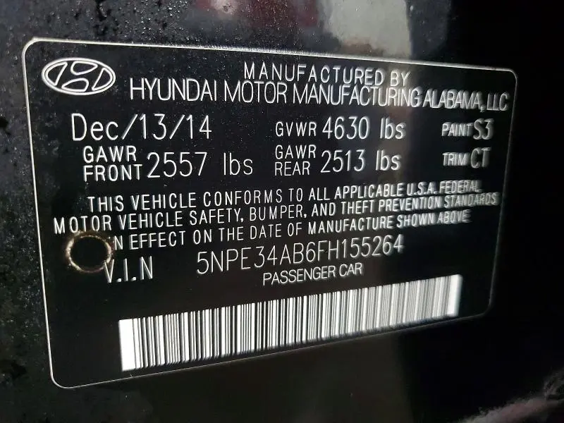 2015 HYUNDAI SONATA SPORT  