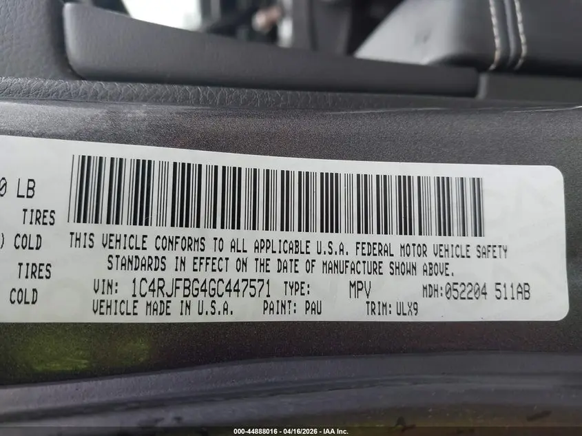 2016 JEEP GRAND CHEROKEE LIMITED