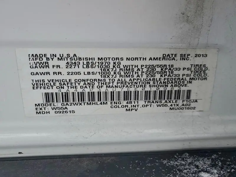 2014 MITSUBISHI OUTLANDER SPORT ES  