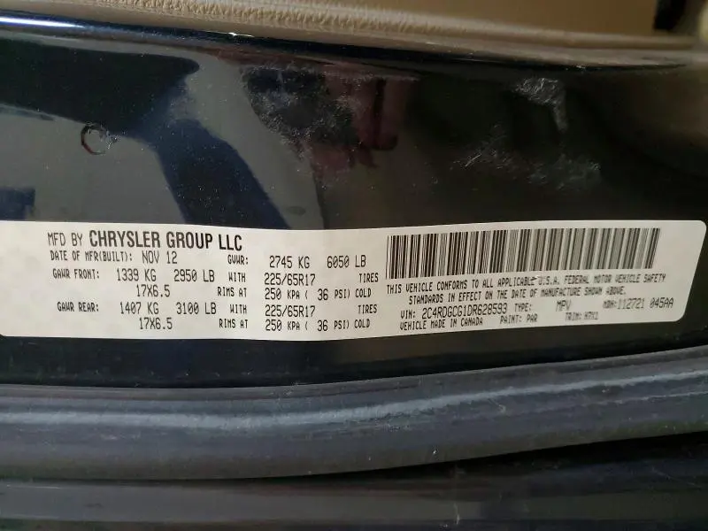 2013 DODGE GRAND CARAVAN SXT  