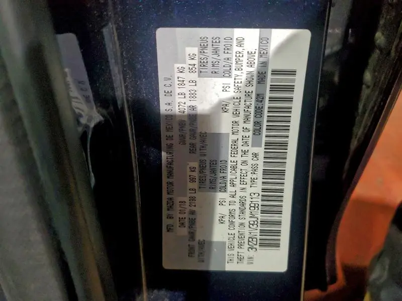 2018 MAZDA 3 TOURING  