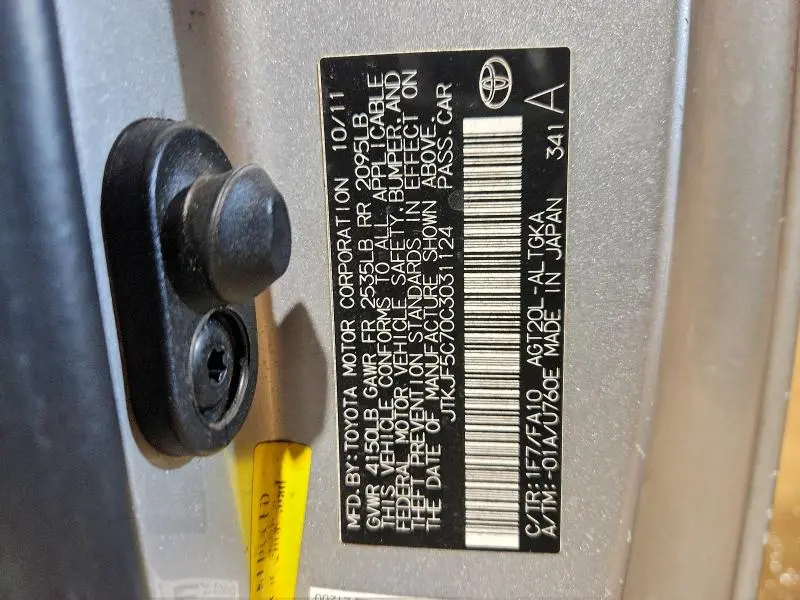 2012 TOYOTA SCION TC   