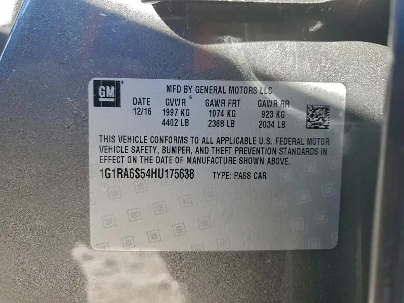 2017 CHEVROLET VOLT LT  