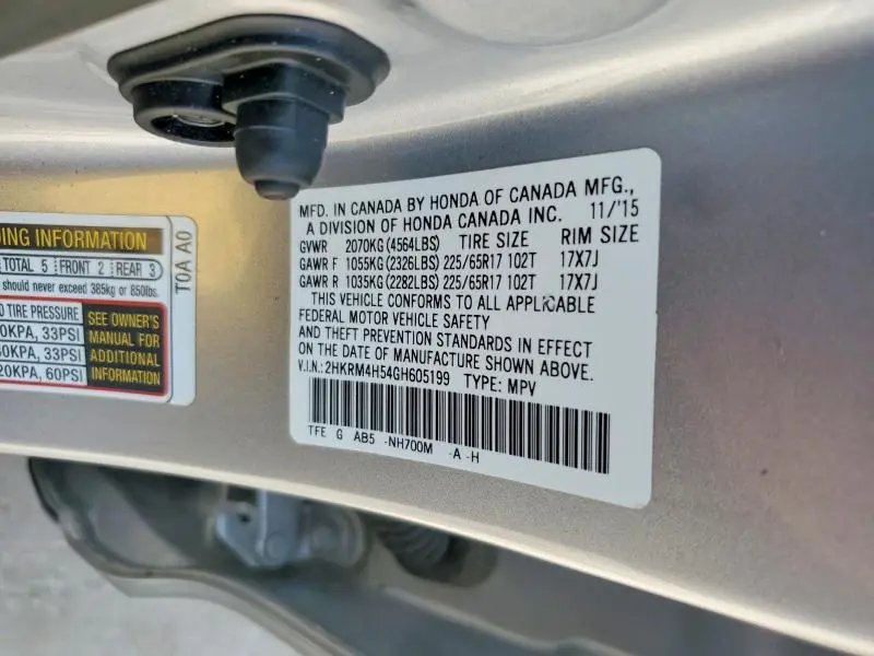 2016 HONDA CR-V EX  