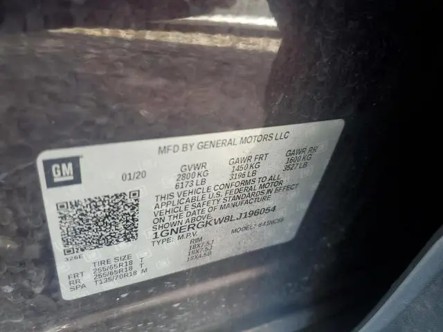 2020 CHEVROLET TRAVERSE LT  