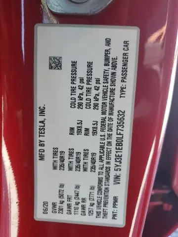 2020 TESLA MODEL 3   