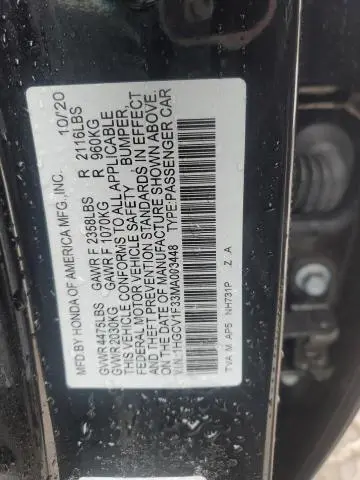 2021 HONDA ACCORD SPORT  