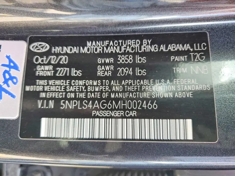 2021 HYUNDAI ELANTRA SEL  