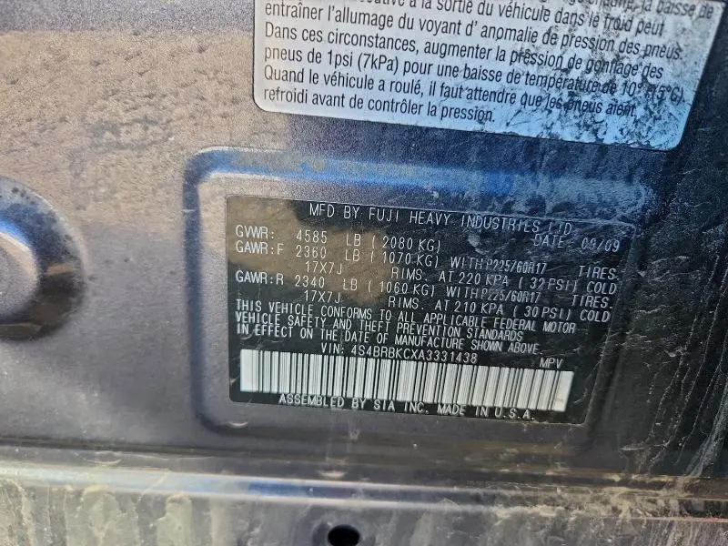 2010 SUBARU OUTBACK 2.5I LIMITED  