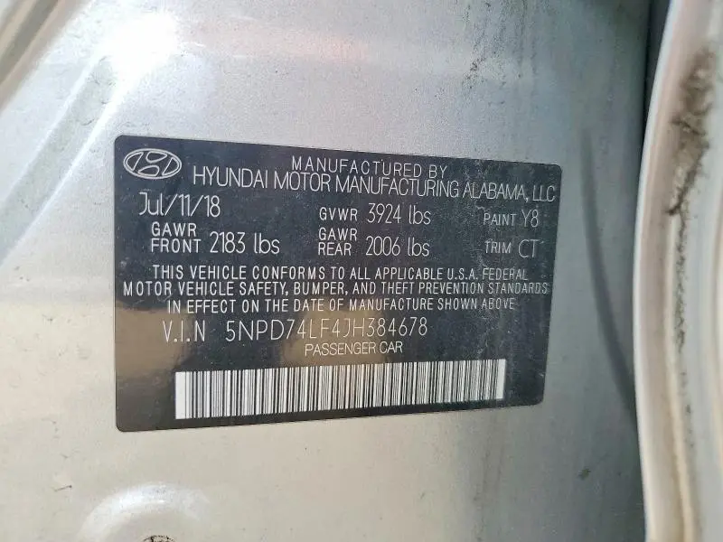 2018 HYUNDAI ELANTRA SE  