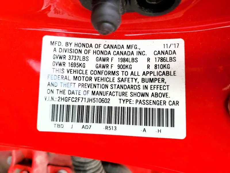 2018 HONDA CIVIC EX  
