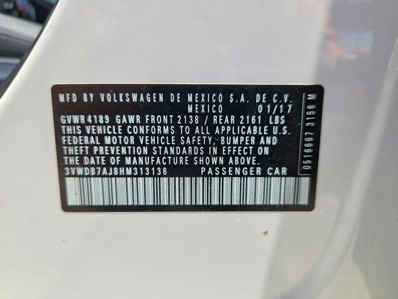 2017 VOLKSWAGEN JETTA SE  
