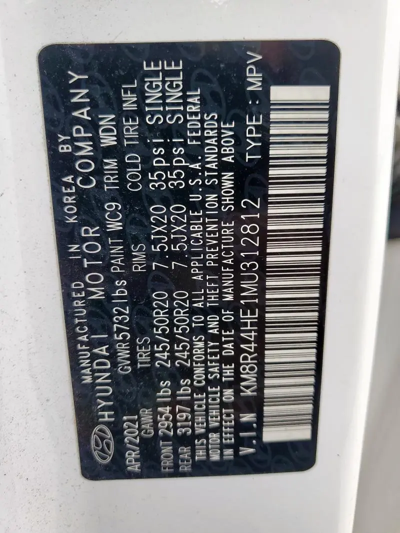 2021 HYUNDAI PALISADE SEL  