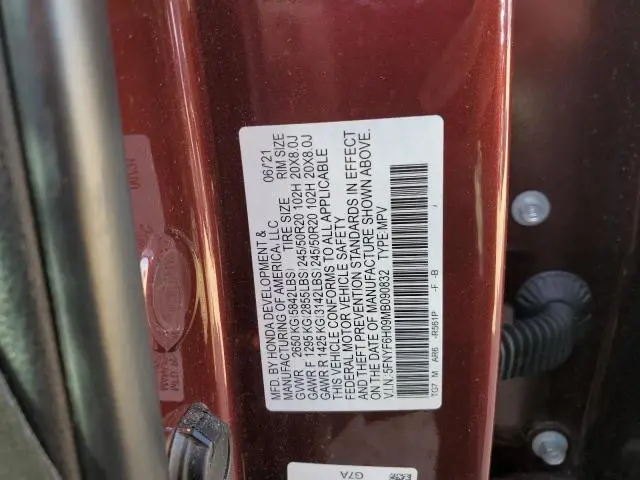 2021 HONDA PILOT ELITE  