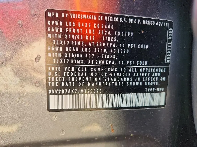 2018 VOLKSWAGEN TIGUAN SE  