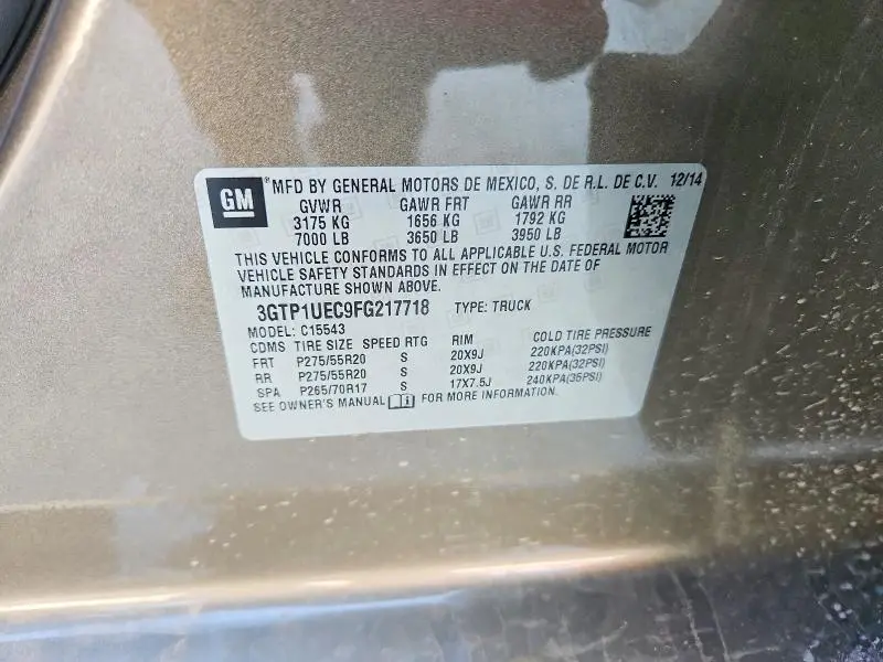 2015 GMC SIERRA C1500 SLE  