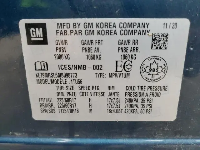 2021 CHEVROLET TRAILBLAZER LT  