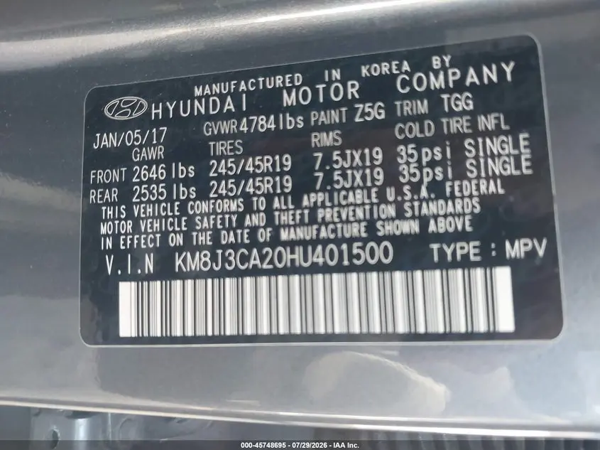 2017 HYUNDAI TUCSON SPORT