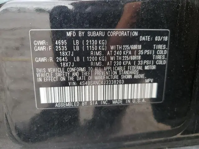 2018 SUBARU OUTBACK 2.5I LIMITED  