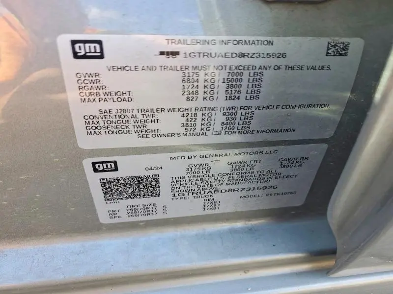 2024 GMC SIERRA K1500  