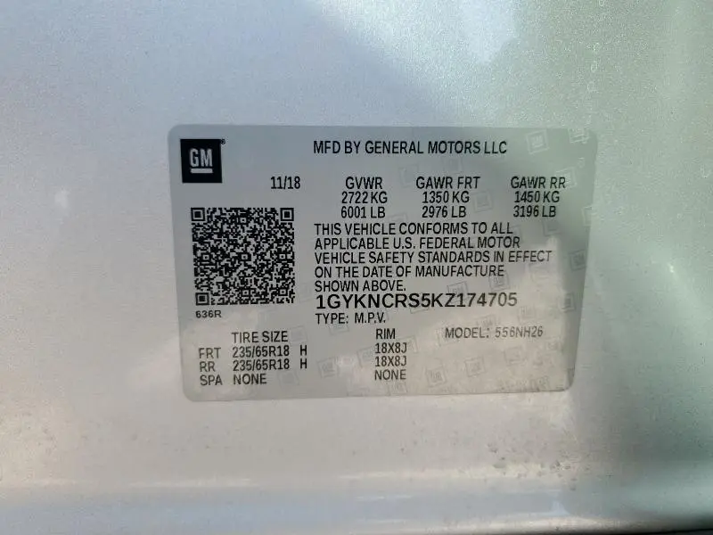 2019 CADILLAC XT5 LUXURY  