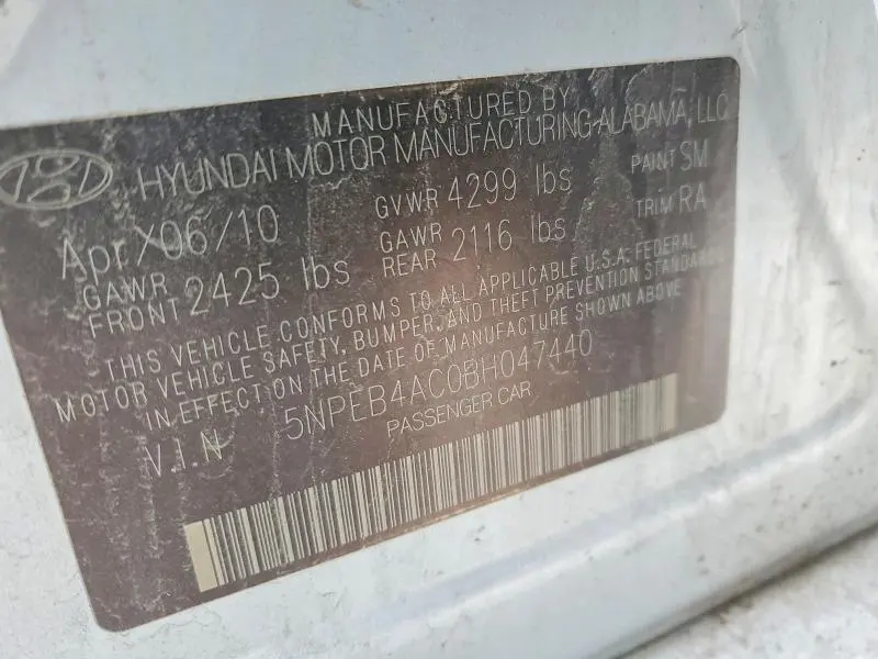 2011 HYUNDAI SONATA GLS  