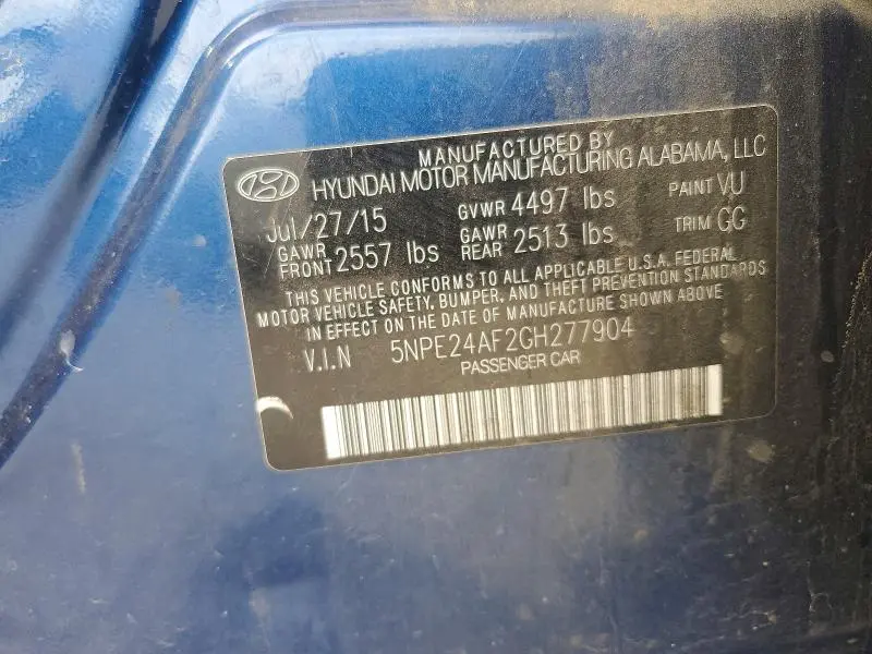 2016 HYUNDAI SONATA SE  