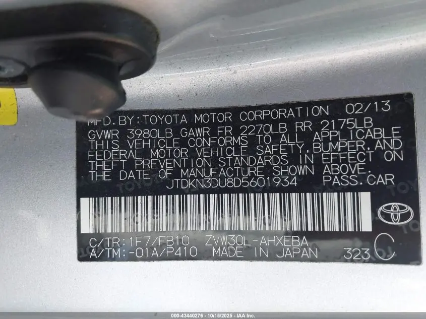 2013 TOYOTA PRIUS TWO