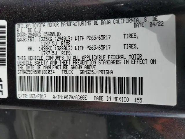 2022 TOYOTA TACOMA DOUBLE CAB  