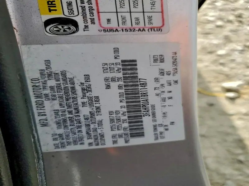 2011 FORD FUSION SEL  